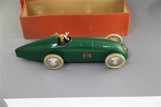 A Lines Bros tinplate clockwork Magic MG Midget, 15.5in.